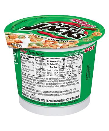 Kellogg's Apple Jacks Cereal Cups - 18oz Case (12 Cups) | 8 Vitamins & Minerals Kids Snack - Buy Online on GoSupps.com