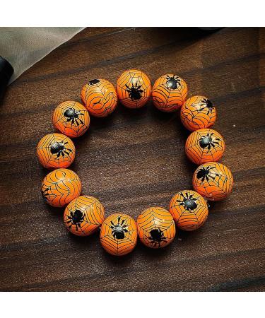 VSILAY LIANXUE Halloween Wood Pearl Bracelet - Fashionable Wrist Jewelry for Women & Girls | Perfect for Horror Parties with Pumpkin & Spider Web Design - Buy Online on GoSupps.com