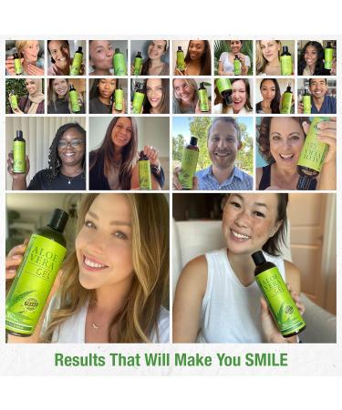 Organic Aloe Vera Gel - Pure Aloe From Freshly Cut Plant - No Xanthan, Absorbs Rapidly - 12 oz - Buy Online on GoSupps.com