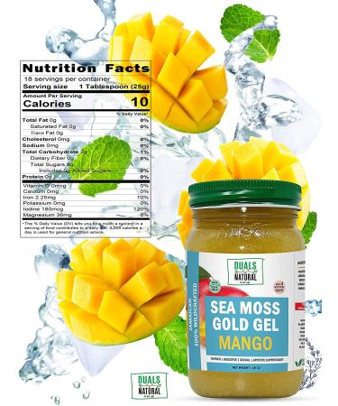Dualspices Wildcrafted Sea Moss Gel With Mango 16 Oz | Pure & Natural Vegan Superfood for Heart, Lung, Gut Health & Immunity Support | Made in USA - Buy Online on GoSupps.com