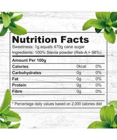NKD Living 100% Pure Stevia Powder Reb-A 98% - 25g | Natural Sweetener - Buy Online on GoSupps.com