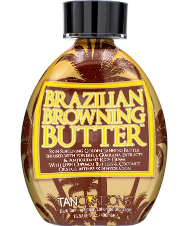 Ed Hardy Brazilian Browning Butter Dark Tanning Lotion - Skin Softening Golden Tanning Butter with Cupuacu Butters & Coconut Oils for Intense Skin Hydration 13.5 oz.