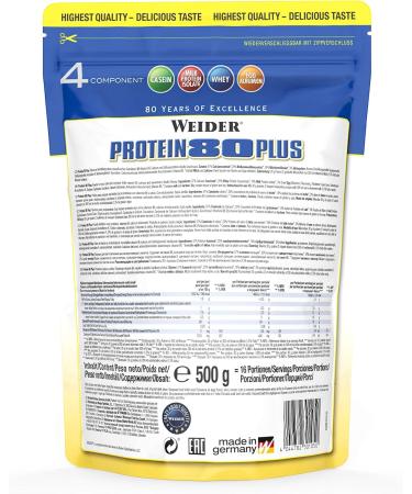WEIDER Protein 80 Plus Powder - Low-Carb Vanilla 2 Pack (2x500g) | Multi-Component Casein & Whey Mix for Protein Shakes - International Shipping Available - Buy Online on GoSupps.com