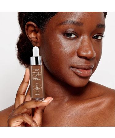 L'Oreal Paris True Match Nude Plumping Tinted Serum 1% Hyaluronic Acid Instantly Evens Brightens and Hydrates Skin Shade 10-12 Very Deep - Buy Online on GoSupps.com