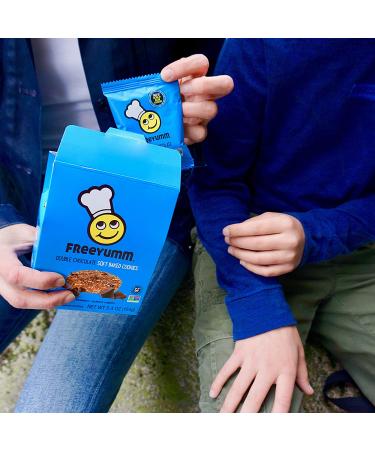 FreeYumm Double Chocolate Soft Baked Cookies - Plant Based & Allergy Friendly - Gluten Free Snacks for School - 21 Individually Wrapped Cookies - 5.4oz x 3 Pack - Buy Online on GoSupps.com