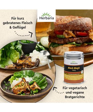 Herbaria Black Magic Curry Bio 80g | Organic Curry Powder & Spice Mix for Rustic Dishes | Sustainable Aroma Protection Box - Buy Online on GoSupps.com