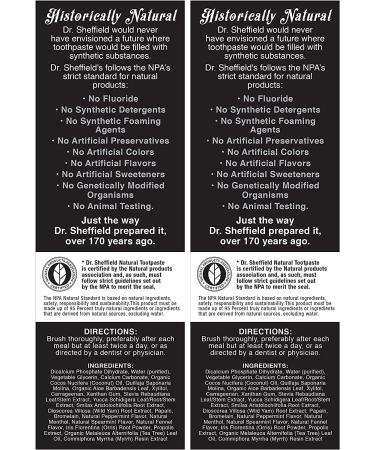 Dr. Sheffields Natural Toothpaste (Extra-Whitening) - Fluoride-Free, Great Taste, Fresh Breath, Whiter Teeth, Reduce Plaque - 2-Pack - Buy Online on GoSupps.com