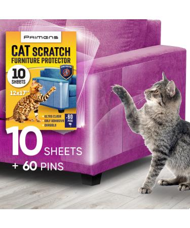 Heavy Duty Cat Scratch Deterrent Furniture Protectors for Sofa, Doors, Clear Couch Protectors from Cats Scratching, Anti Cat Scratch Tape Guards, Cat Couch Corner Protectors, Pet No Scratch Protectors 12 x 17 inch