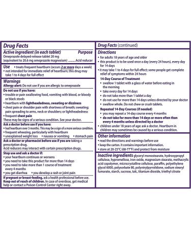 Prilosec OTC 14 Tablets: Omeprazole Acid Reducer for 24 Hour Heartburn Relief - Buy Online on GoSupps.com