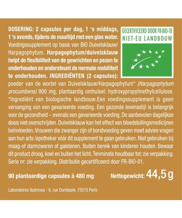 Plastimea Devils claw HARPAGOPHYTUM food supplement NUTRIMEA 90 caps - Buy Online on GoSupps.com