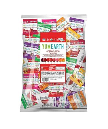 YumEarth Organic Pops Variety Pack, 300+ Fruit Flavored Favorites Lollipops Allergy Friendly Gluten Free Non-GMO Vegan No Artificial Flavors or Dyes