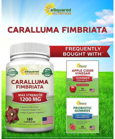Caralluma Fimbriata 1200mg - 180 Capsules | Natural Weight Loss Diet Pill | Appetite Suppressant & Energy Booster | Max Strength Fat Burn | Plant Root Extract - Buy Online on GoSupps.com