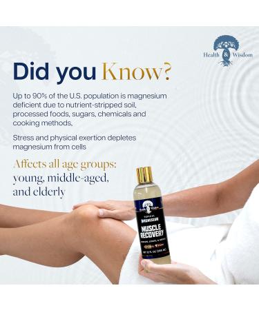 Health and Wisdom Magnesium Muscle Recovery - Topical Muscle and Joint Support - Improve Recovery Relaxation and Soreness - Enhanced Absorption - 4 fl oz 4 Fl Oz (Pack of 1) - Buy Online on GoSupps.com