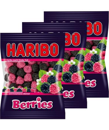 Haribo Berries Lot de 3 caoutchouc Babyours Vin en caoutchouc Fruit caoutchouc en sachet Pochette - Buy Online on GoSupps.com