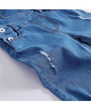 KIDSCOOL SPACE Baby & Little Boys/Girls Water Washed Ripped Soft Denim Overalls 6-12 Months Light Blue-1992 - Buy Online on GoSupps.com