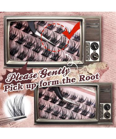 JIMIRE Wispy Spiky Clusters Lash Extension Kit - DIY Volume Individual Lashes Kit with Tweezers - D Curl 10-16MM - Natural Look Home Eyelash Extension - Buy Online on GoSupps.com