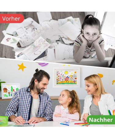 Buy Kiyari White A4 Picture Frame for Children's Drawings | Fillable Safety Acrylic Glass Stand or Hang | Holds 50-150 Artworks - International Shipping Available - Buy Online on GoSupps.com