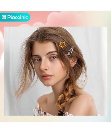 46pcs Star Snap Hair Clips Y2K Star-Shaped Hair Clips Non-Slip Metal Hair Barrettes with Pendant Cute Hair Pins Hairclips Headpiece Hair Accessories for Women - Buy Online on GoSupps.com