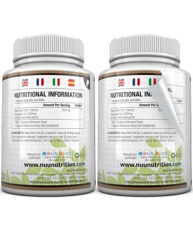 Organic Maca Root Capsules 2500mg - 180 Vegan Capsules - UK Made Supplement for Men & Women - Buy Online on GoSupps.com