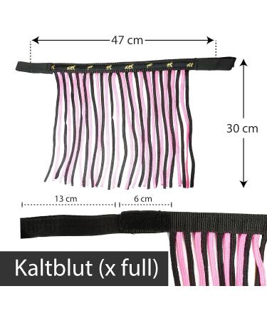 Fly Mask with Fringe & Velcro for Horses | Premium Fly Hood for Shetland Pony & Warmblood - Black Pink - Buy Online on GoSupps.com