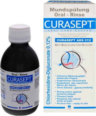 Curasept ADS 212 Mouthwash (2 x 200ml) - Alcohol-Free Chlorhexidine Digluconate 0.12% - PZN 04074194 - International Shipping Available - Buy Online on GoSupps.com