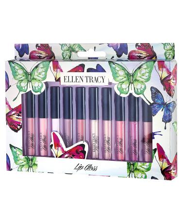 Ellen Tracy 10 Pc Shimmery Lip Gloss Collection for Women and Girls - Long Lasting Colors, Variety of Shades - Perfect Gift for Holidays and Birthdays - Buy Online on GoSupps.com