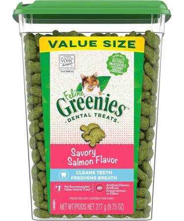 FELINE GREENIES Cat Treats Natural Dental Care Catnip Flavour + Savory Salmon Flavour 9.75oz. Tubs Cat Treats + Cat Treats 277 g (Pack of 1) - Buy Online on GoSupps.com