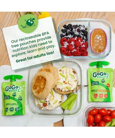 GoGo squeeZ Fruit on the Go Variety Pack - Apple Apple & Gimme Five! 72 Pouches - Gluten-Free, Nut-Free, Dairy-Free, Vegan Snacks for Kids - Buy Online on GoSupps.com
