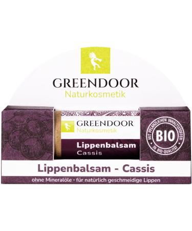 Greenendoor Cassis Lip Balm | Organic Jojoba Oil | Plastic-Free Natural Lip Care | Eco-Friendly Lip Butter in Cardboard Sleeve - Buy Online on GoSupps.com