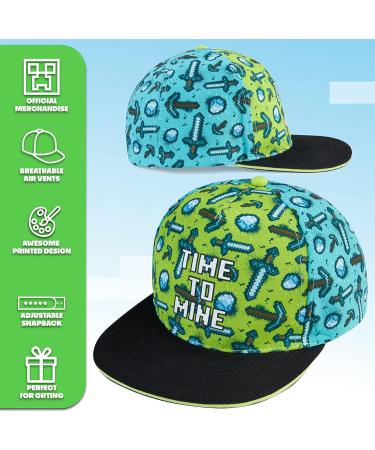 Trendy Minecraft Baseball Cap Snapback for Kids - Ideal Green/Blue Basecap & Fischerhut for Boys & Girls - Buy Online on GoSupps.com