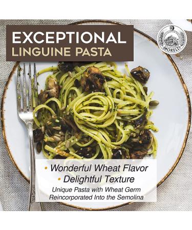 Morelli Organic Garlic and Basil Linguine - Handmade Gourmet Pasta from Italy, 8.8oz - Buy Online on GoSupps.com