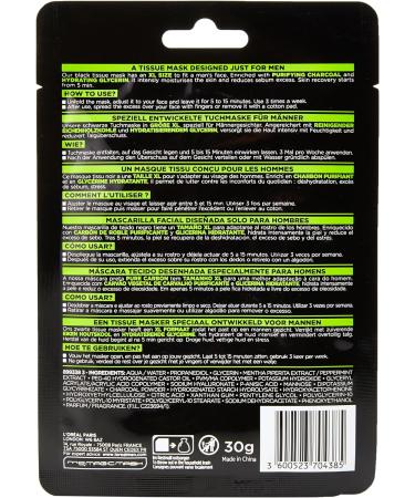 L'Oreal Paris Black Face Mask 30g - Single Pack - Buy Online on GoSupps.com