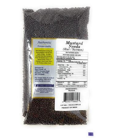 Rani Black Mustard Seeds (Kali Rai) 3.5oz - Indian Origin, All Natural, Gluten Friendly, NON-GMO, Vegan | Whole Spice Seeds - 3.5 Ounce Bag - Buy Online on GoSupps.com