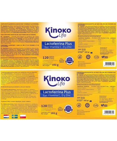 LactoFerrine Plus | 120 Vegetable Capsules | with 500mg Vitamin C | Vitamin D 2000 IU | Zinc Citrate | Supports a Healthy Immune System | Magnesium Stearate Free | Non-GMO - Buy Online on GoSupps.com