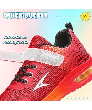 ASHION Kids Air Sneakers - Arch Support Lightweight Athletic Shoes for Boys & Girls | Breathable Running and Tennis Shoes - Size 1 Big Kid, Red - Buy Online on GoSupps.com