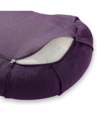 Node Fitness Zafu Meditation Cushion with Buckwheat Hulls 17 Crescent Yoga Bolster Pillow - Purple - Buy Online on GoSupps.com
