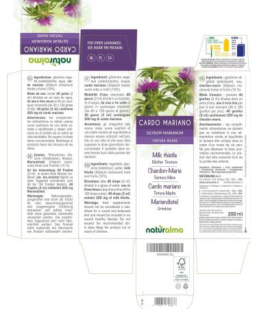 Buy Mary Thistle Tincture (Silybum Marianum) - Vegan Alcohol-Free Herbal Extract 200ml | Natural Dietary Supplement - International Shipping Available - Buy Online on GoSupps.com