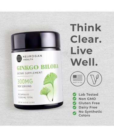 Neurogan Ginkgo Biloba Supplements Capsules Herbal Brain Supplements for Memory & Focus Cognitive Supplement with Standardized Extract 90 Vegan-Friendly Capsules - Buy Online on GoSupps.com