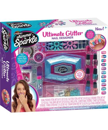 Shimmer'n Sparkle Ultimate Glitter Nail Designer Kit with Polish  Glitter  Gems and Stickers by CRA-Z-Art