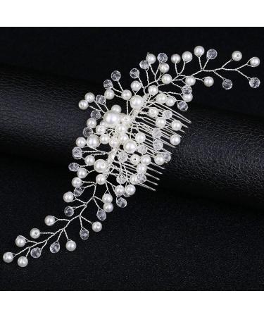 Dusenly Bridal Hair Comb - Elegant Hair Vine Clips with Pearls | Wedding Hair Accessories for a Perfect Bride - Buy Online on GoSupps.com