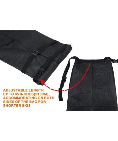 TurnWay Waterproof Ski Bag for Men, Women, and Youth - Store & Transport Skis Up to 215cm + Poles | Black - Buy Online on GoSupps.com