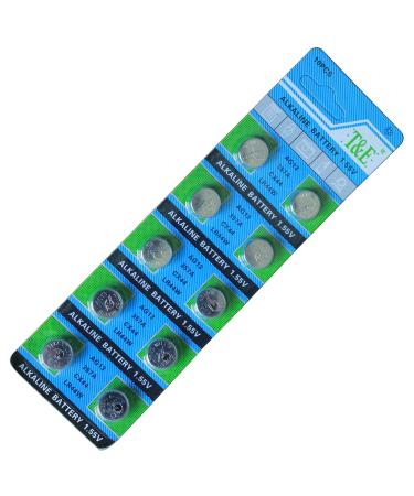 New T&E 10Pcs Ag13 Lr44 357 Sr44Sw Alkaline Battery