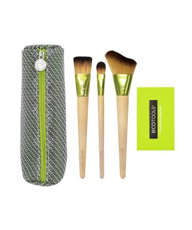 EcoTools Travel and Glow Makeup Brush Set with Bag - Essential Eco-Friendly Brushes for Flawless Everyday Makeup - Buy Online on GoSupps.com