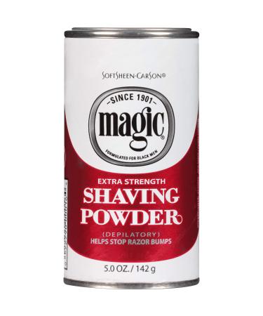 SoftSheen-Carson Magic Razorless Shaving for Men, Magic Extra Strength Shaving Powder, for Coarse Textured Beards, formulated for Black Men, Depilatory, Helps Stop Razor Bumps, 5 oz Shaving Powder 5 Ounce (Pack of 1)