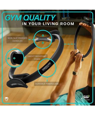 URBNFit 12 Pilates Ring with Dual Grip Foam Pads - Inner Thigh Workout, Toning, Fitness & Pelvic Floor Exercise - Bonus Exercise Guide - Black - Buy Online on GoSupps.com