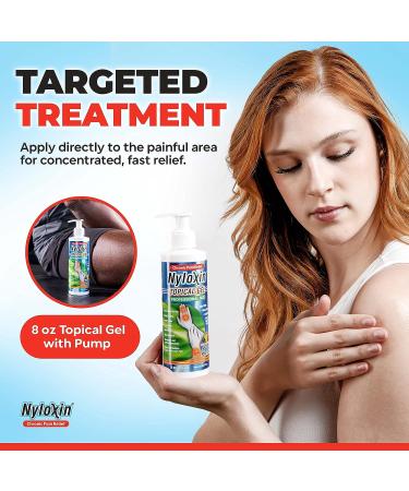 Nyloxin 8 oz Arthritis & Neuropathy Pain Relief Cream - Back, Knee, Foot, Muscle & Joint Pain Relief - Buy Online on GoSupps.com