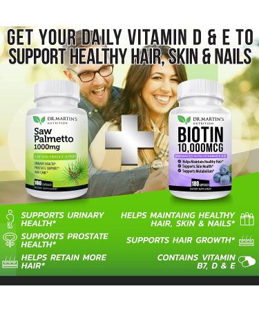 USA Grown Saw Palmetto Capsules - Prostate & Hair Health Support - 180 Count - Buy Online on GoSupps.com
