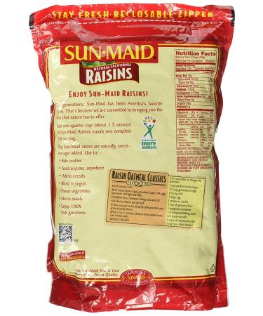 Sun Maid Natural California Raisins 30oz (1.875lbs) 850.5g - Pack of 2 | Premium quality raisins from California - Buy Online on GoSupps.com