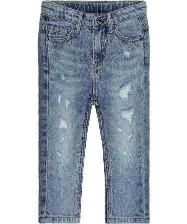 KIDSCOOL SPACE Baby Boys Jeans | Elastic Band | Straight Fit Ripped Denim Pants | Blue | 12-18 Months - Buy Online on GoSupps.com