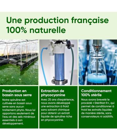 Nutrialife Blue Spirulina Ultra Concentrated in Phycocyanin 5000 mg/l Coupled with Inulin - Boost Immunity and Performance - Certified Antioxidant Organic French Culture - 30 Day Cure 250 ml - Buy Online on GoSupps.com
